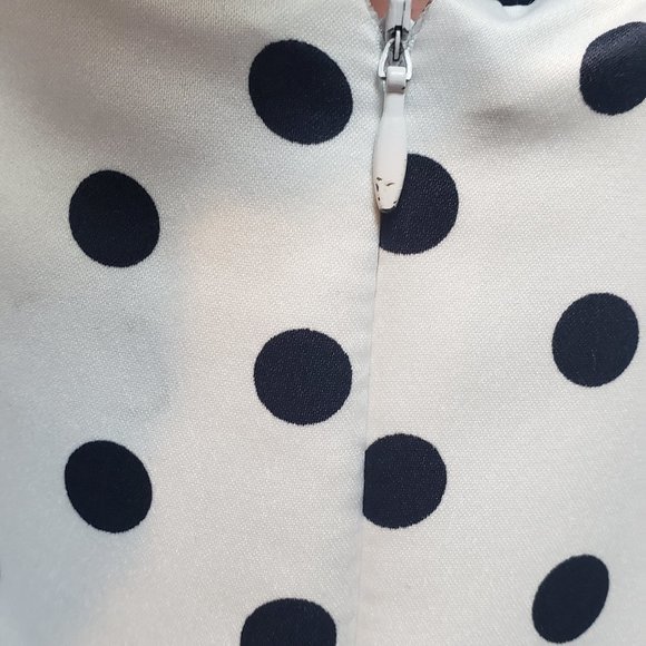White and Navy polka dot dress. By Dorissa Size 6 Girls - Picture 7 of 12